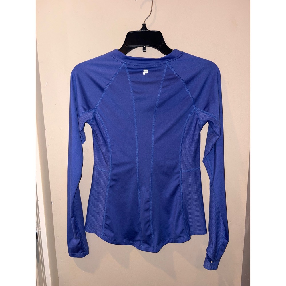 Fila Sport Womens Royal Blue Long Sleeve Athletic Top Thumbholes‎ XS Performance